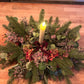 Christmas Table Centre- Faux Flower and Candle Table Centrepiece -Hydrangea, Greenery and Pine