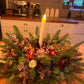 Christmas Table Centre- Faux Flower and Candle Table Centrepiece -Hydrangea, Greenery and Pine