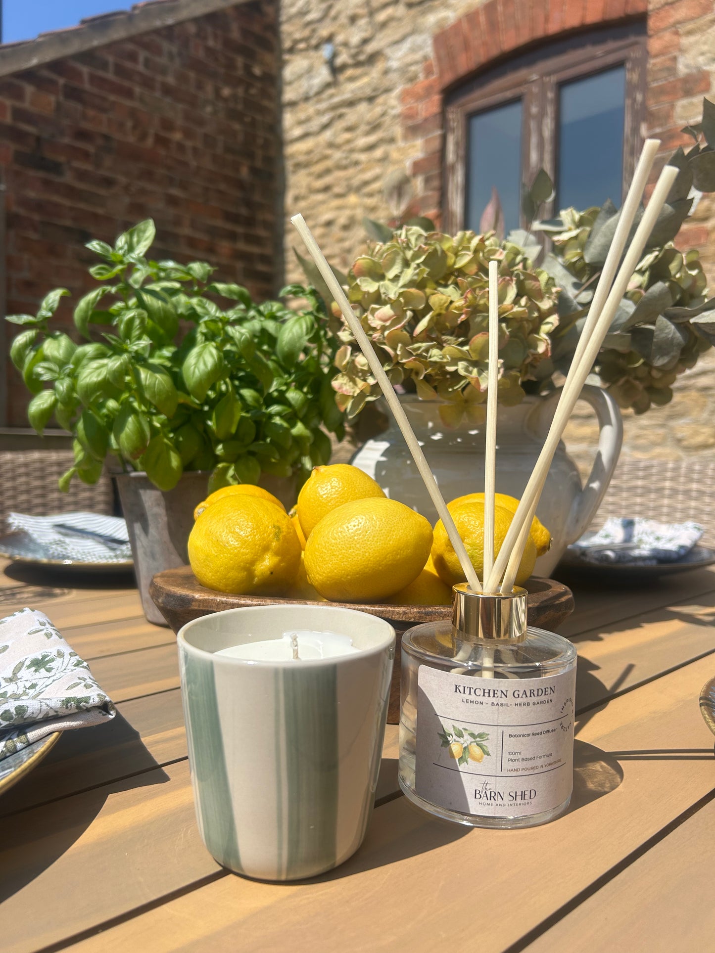 Kitchen Garden Natural Reed Diffuser-Lemon & Basil, 100ml
