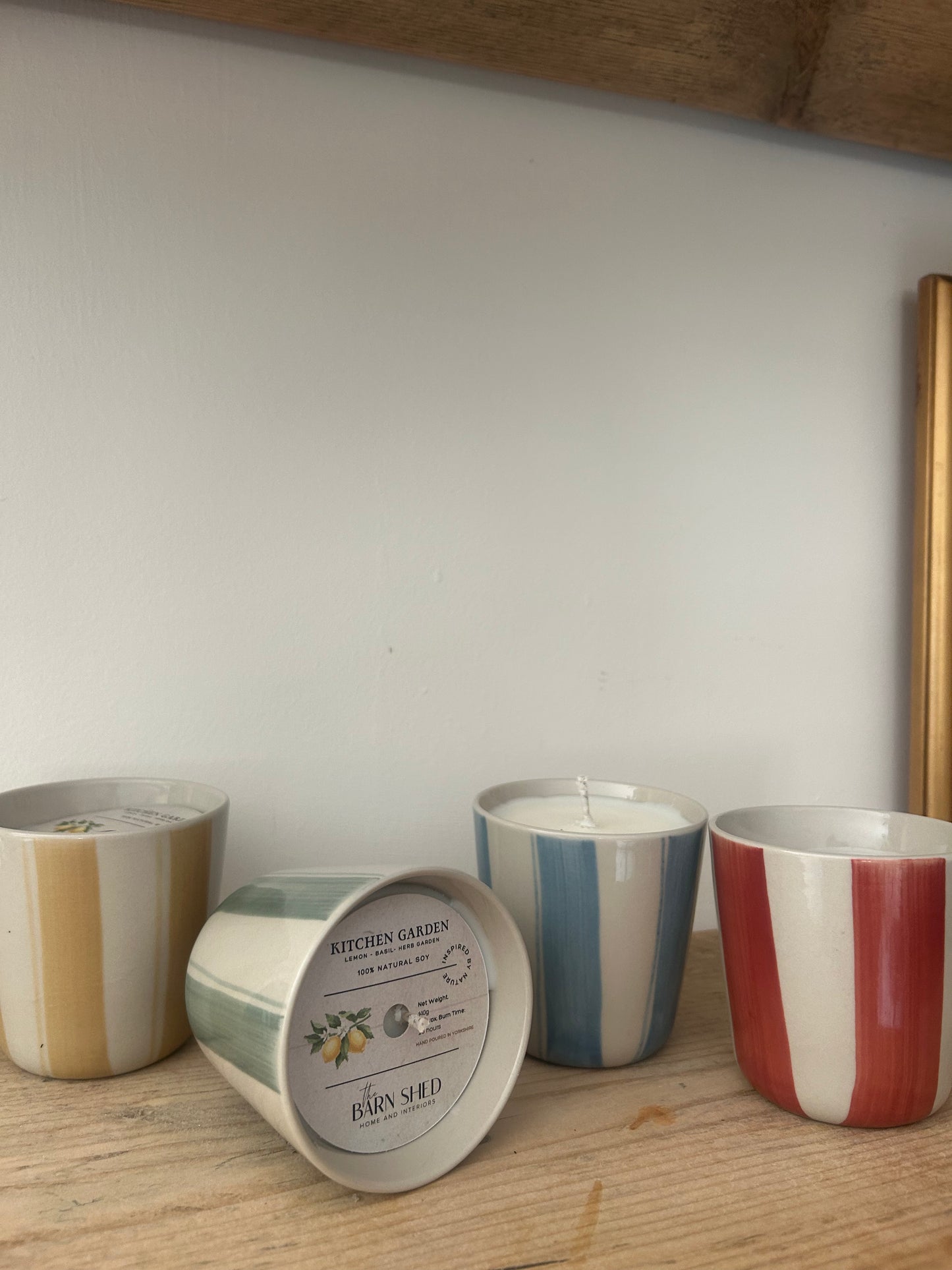 Kitchen Garden Natural Essential Oil Ceramic Candle- Lemon and Basil