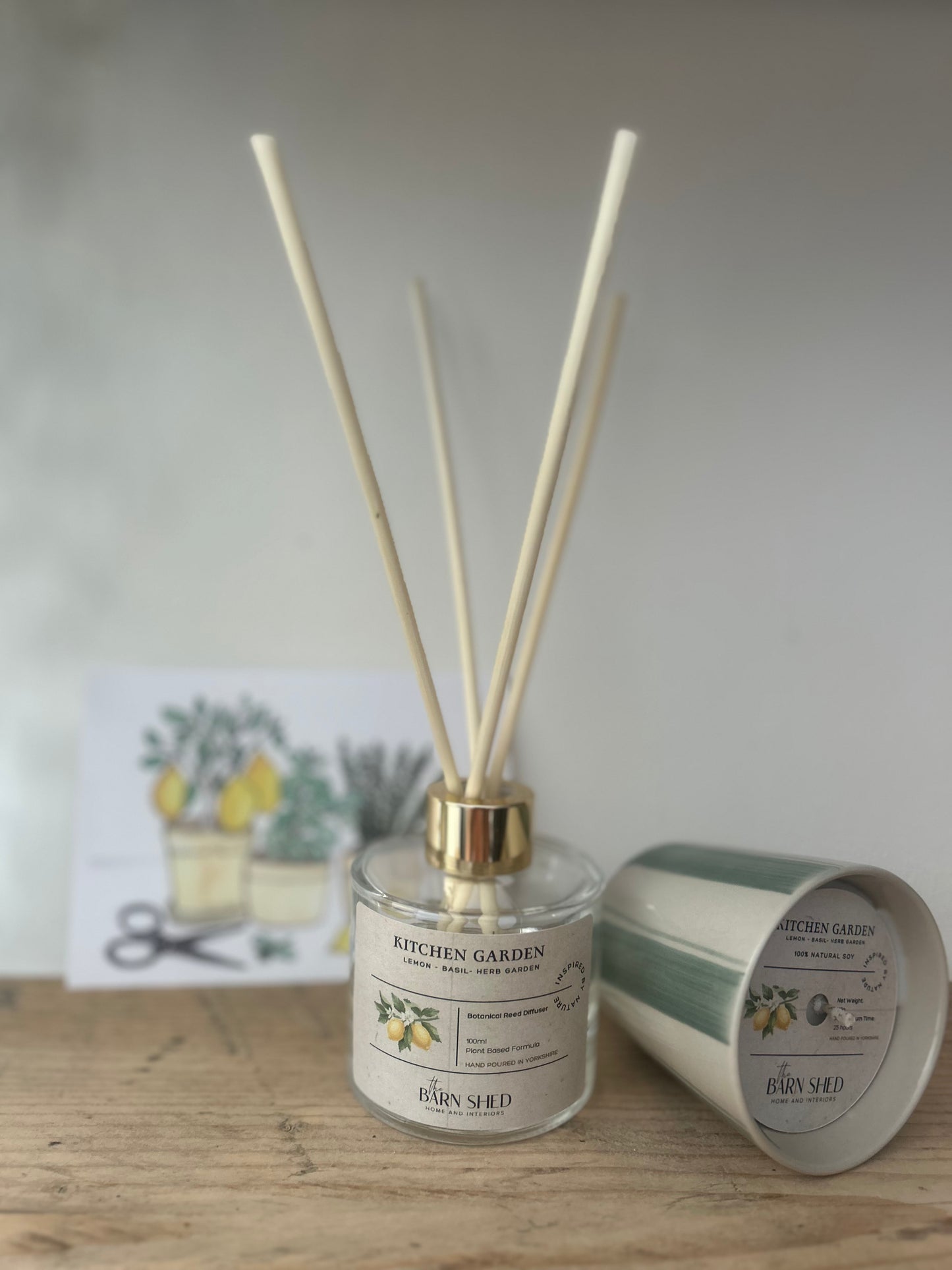 Kitchen Garden Natural Reed Diffuser-Lemon & Basil, 100ml