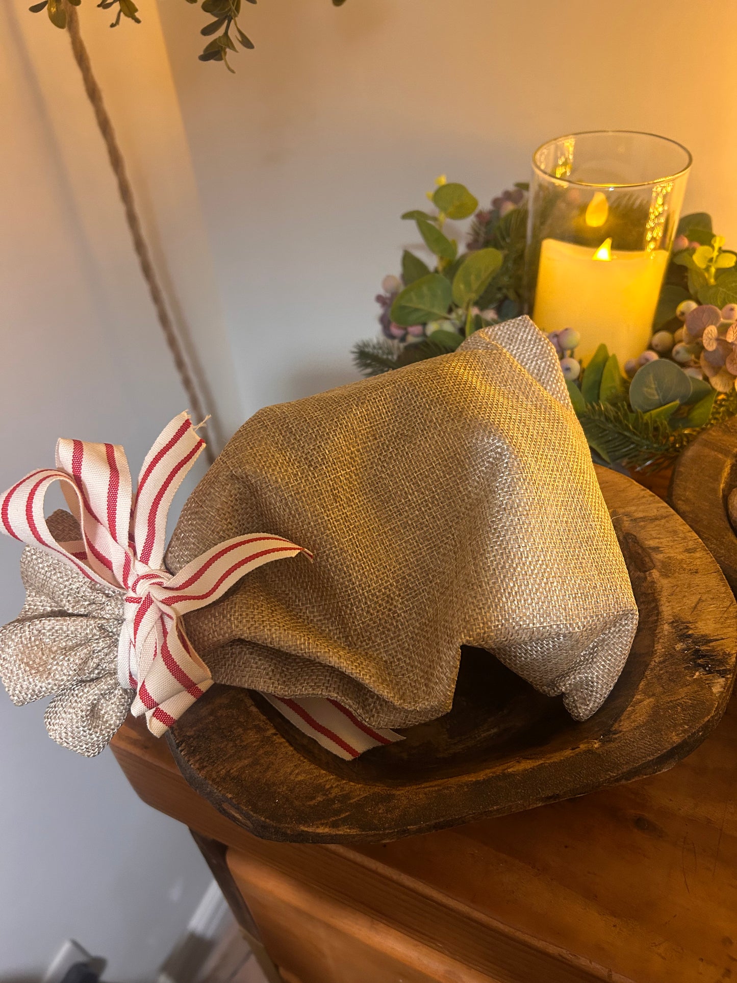 Wooden Dough Bowl Festive Potpourri-Small