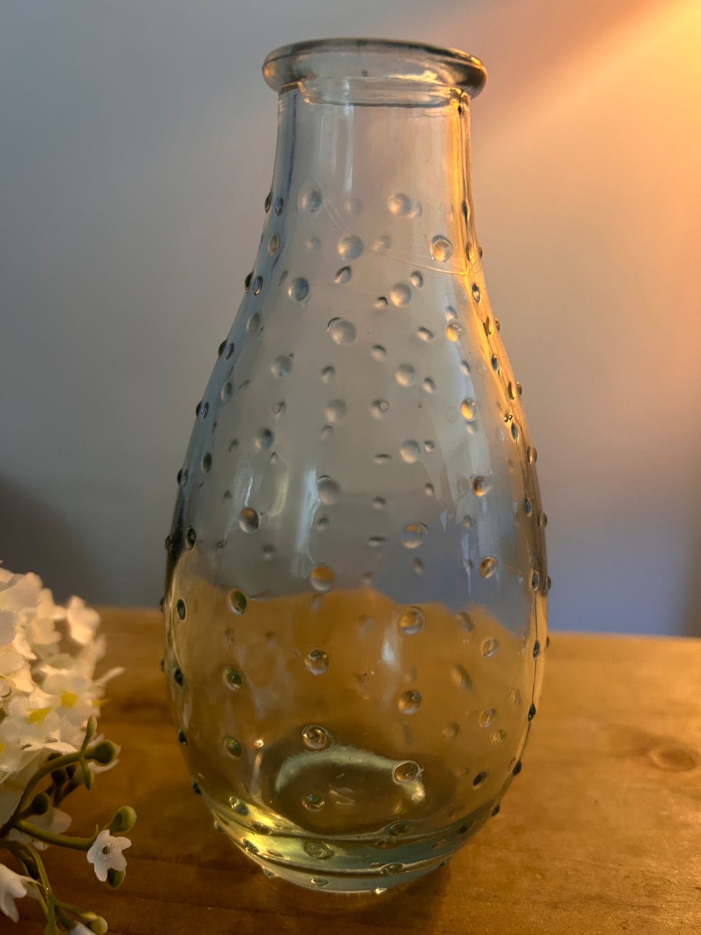 Small Rustic Glass Vase- Available in 3 Colours