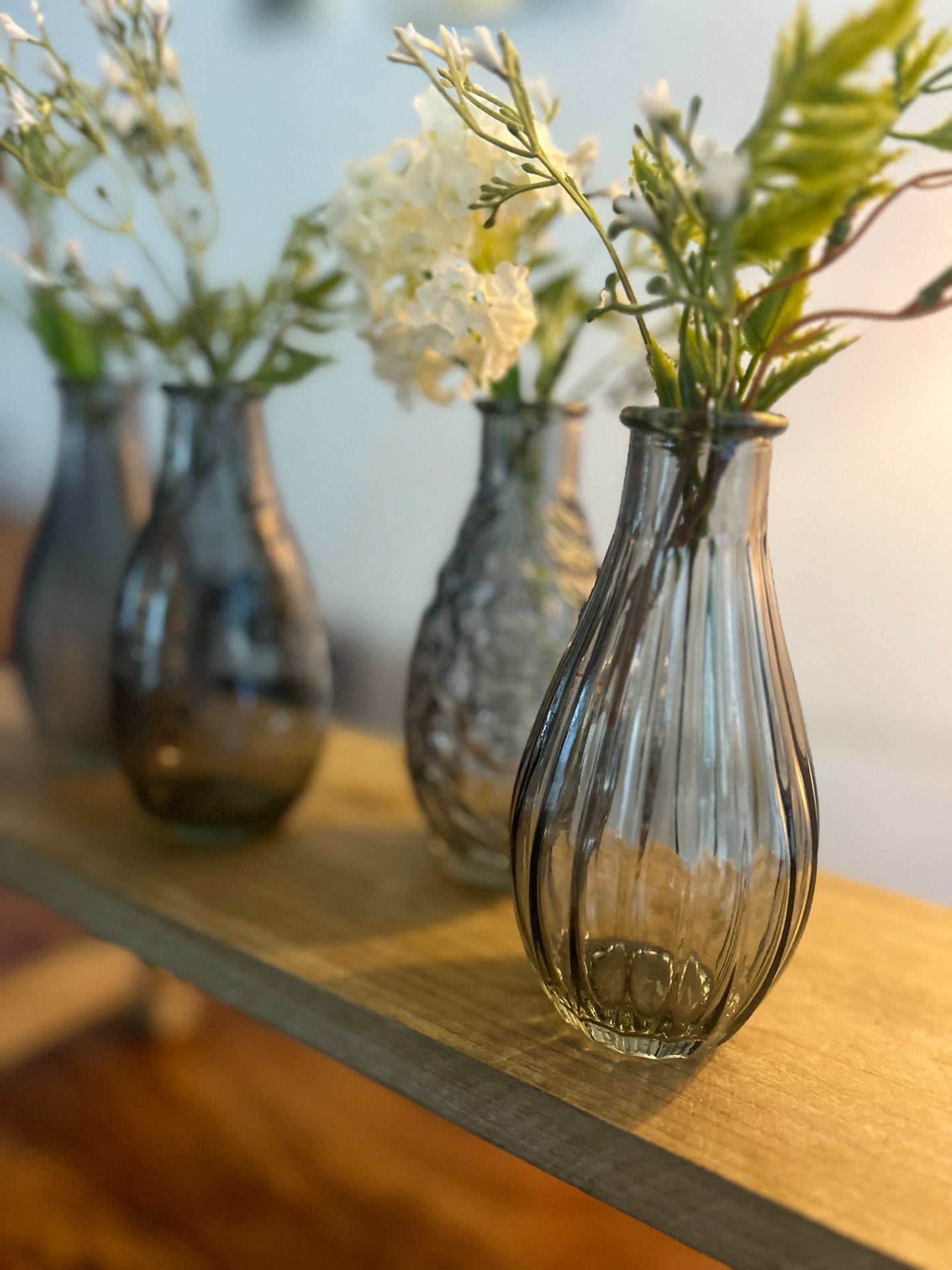 Small Rustic Glass Vase- Available in 3 Colours