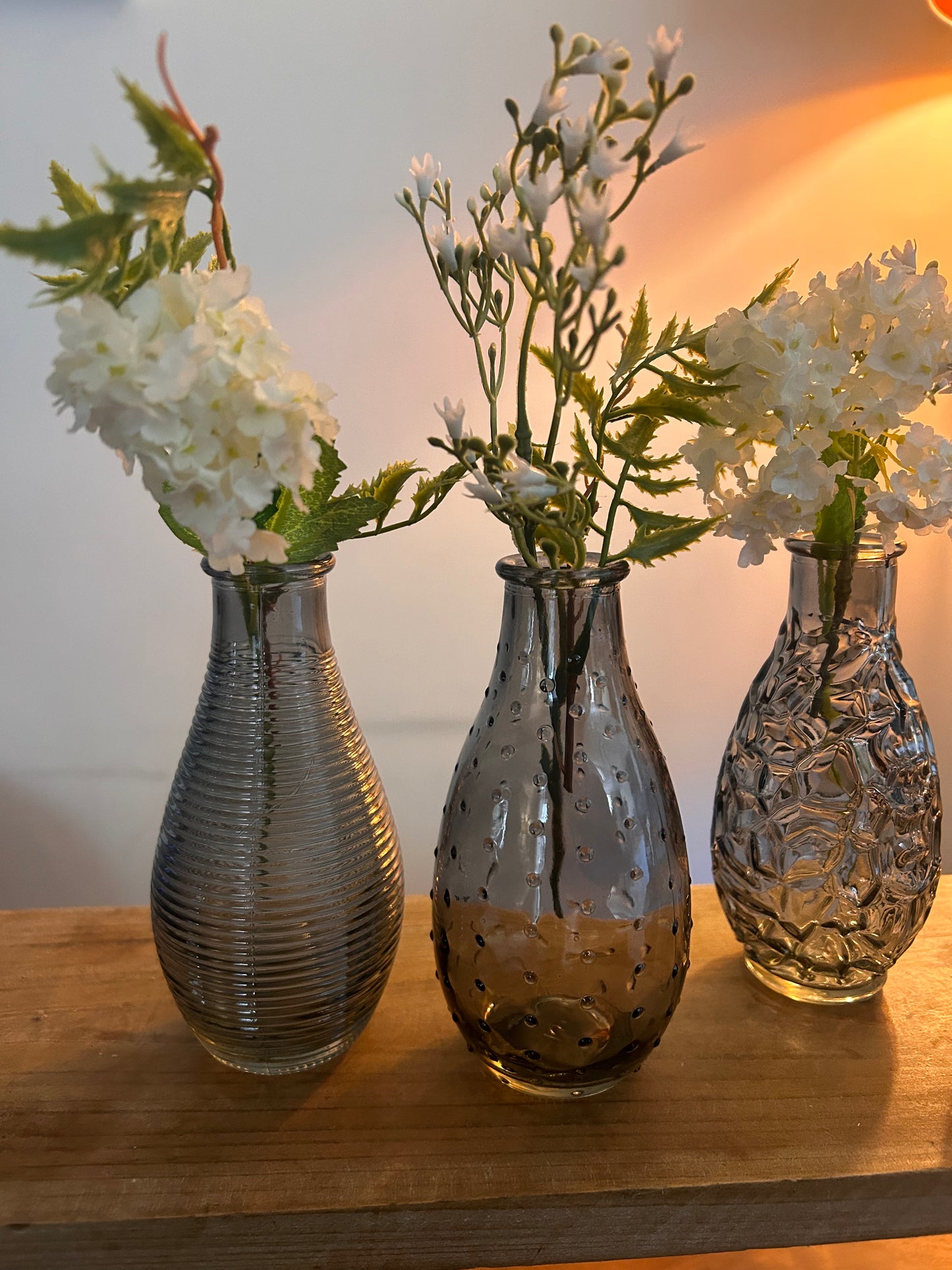 Small Rustic Glass Vase- Available in 3 Colours