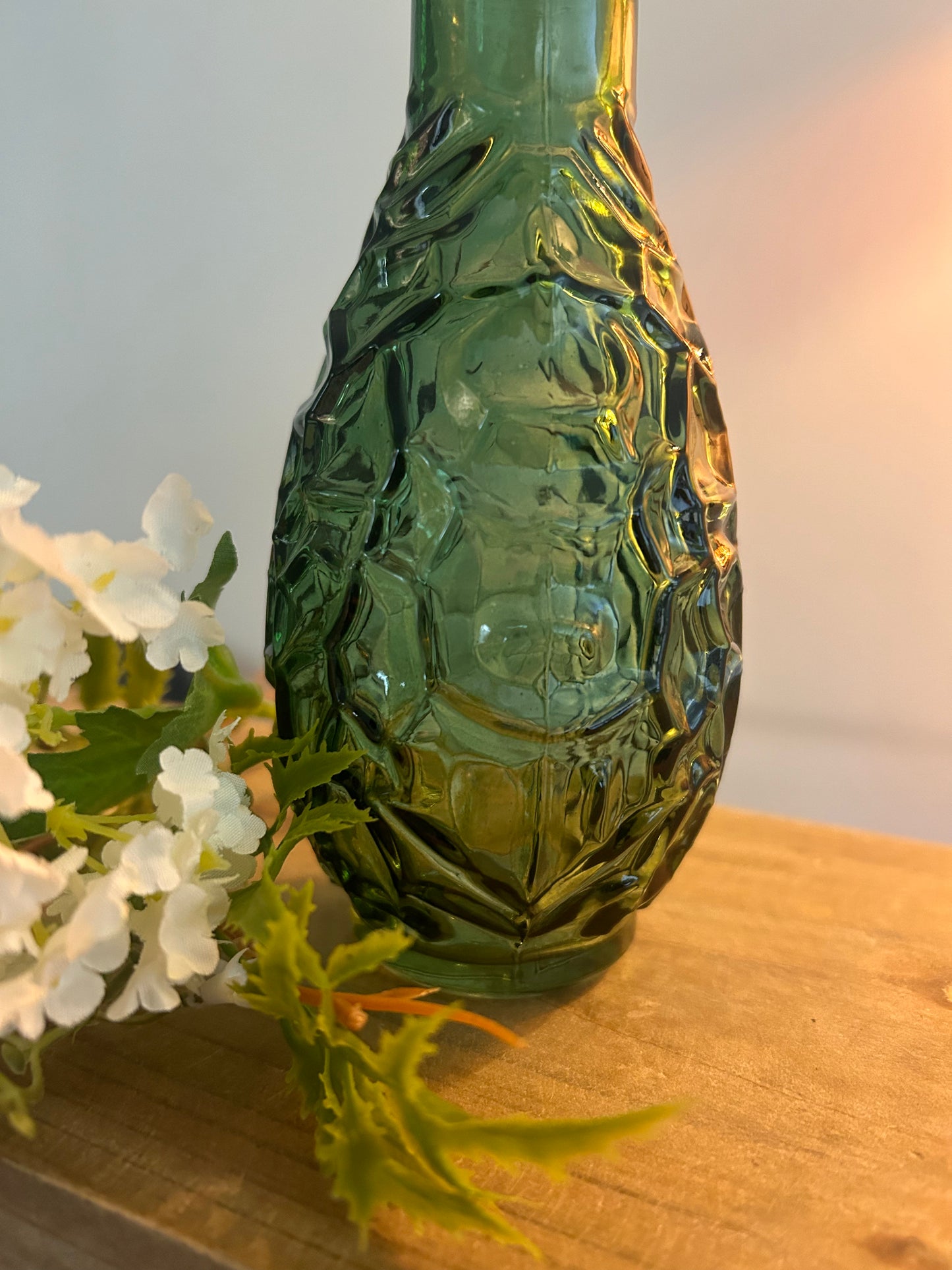 Small Rustic Glass Vase- Available in 3 Colours