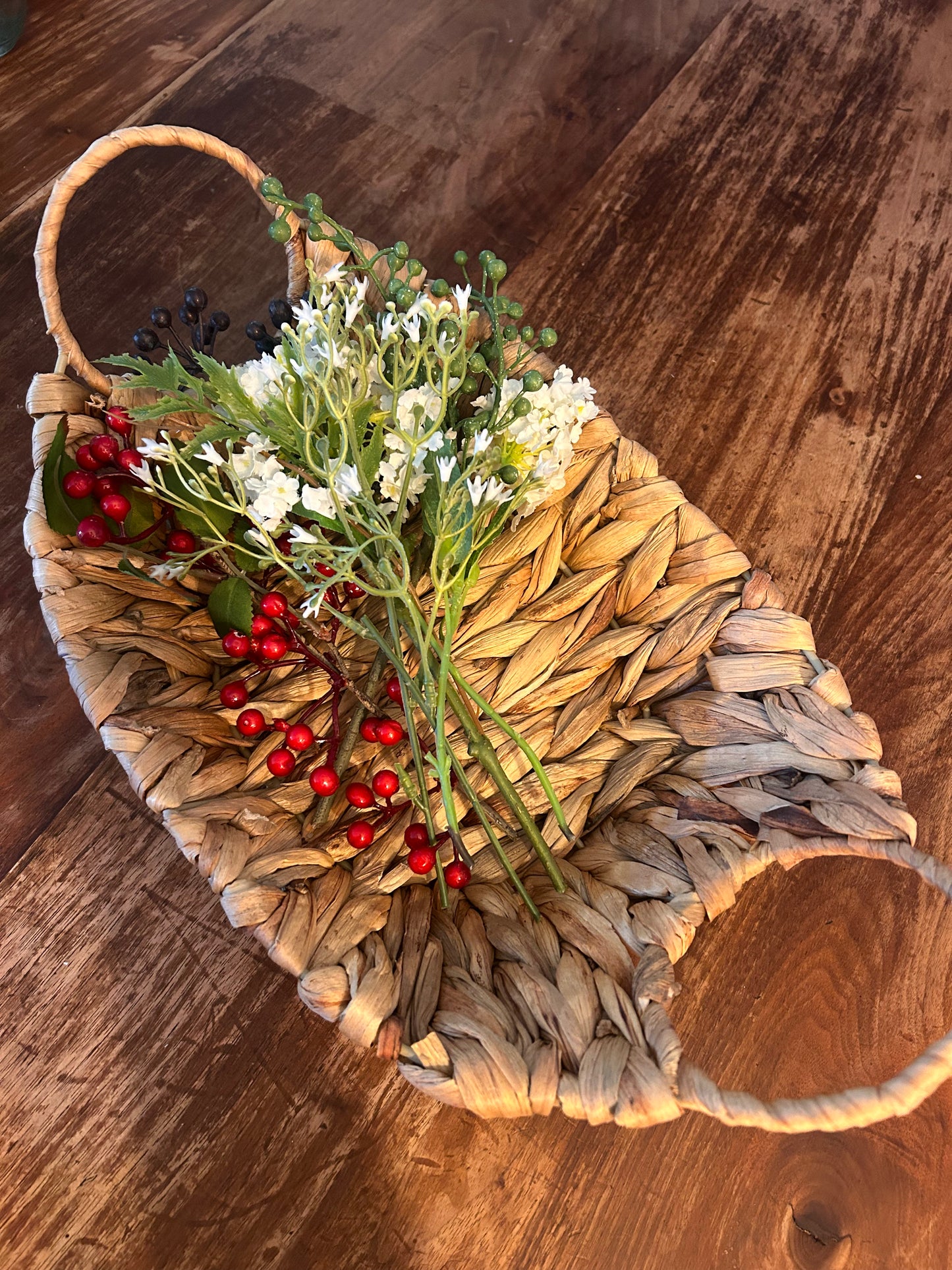 Rustic Silver Hamper Basket- Perfect for Christmas