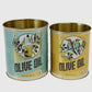 Set of 2 Retro Olive Oil Storage Tins