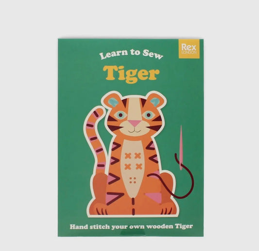 Learn to Sew – Wooden Hand Stitching Kit (Tiger Design)