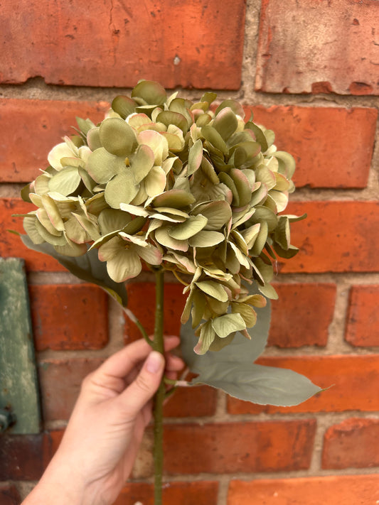 Faux Hydrangea Stem – Sage Green