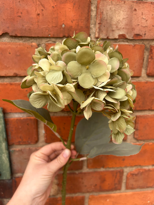 Faux Hydrangea Stem – Sage Green