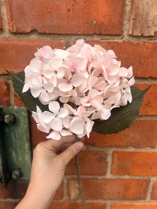 Faux Hydrangea Stem – Blush Pink