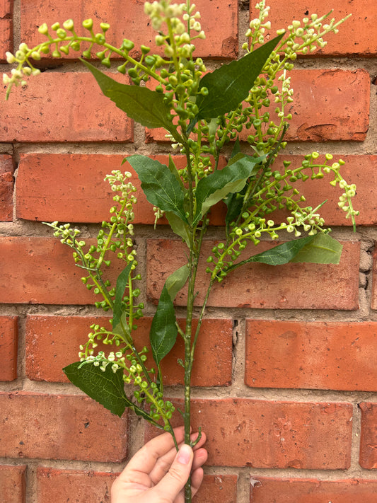Faux Green Bud Spray
