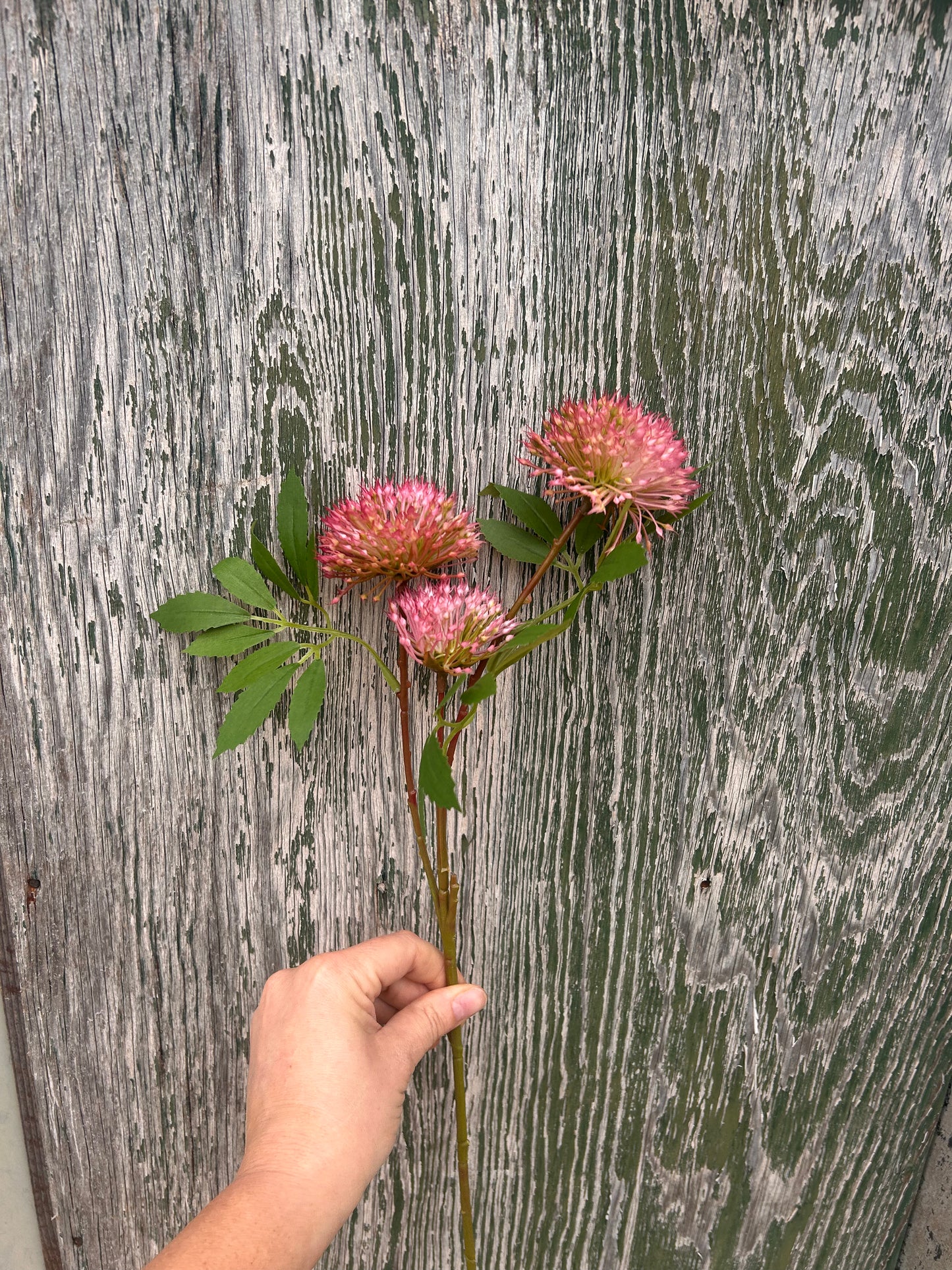 Faux Pink Allium Spray