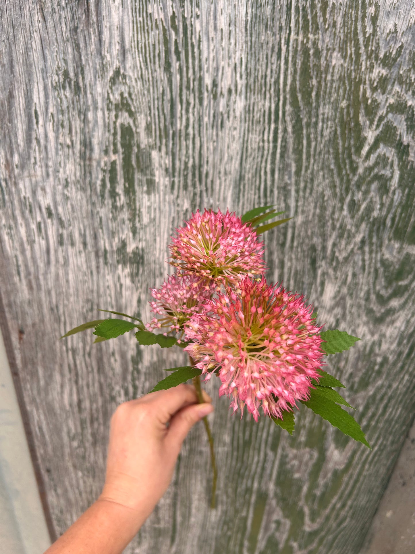 Faux Pink Allium Spray
