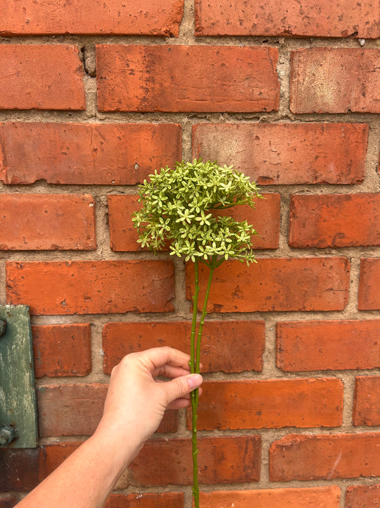Faux Green Viburnum Cluster Stem