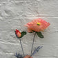 Faux Coral Poppy Stem
