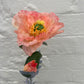 Faux Coral Poppy Stem