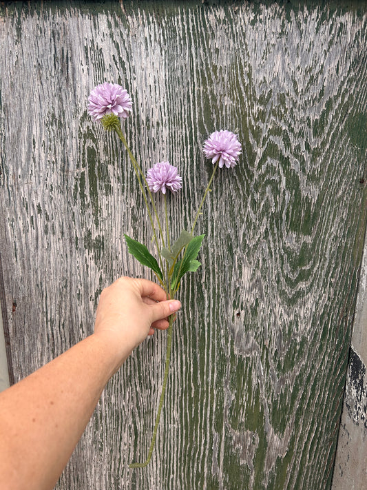 Faux Scabiosa Spray – Soft Lilac
