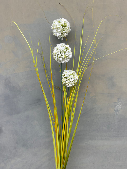 Faux Allium Stem – White