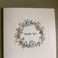 Hand Illustrated Floral Wreath Thank You Card