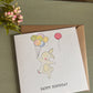 Hand Illustrated Bunny & Balloons Birthday Card