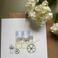 Hand Illustrated Flower Cart Card