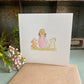 Hand Illustrated Girl with Bunny & Bear Card