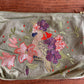 Velvet Hand Embroidered Zip Pouch – Cockatoo (Sage)