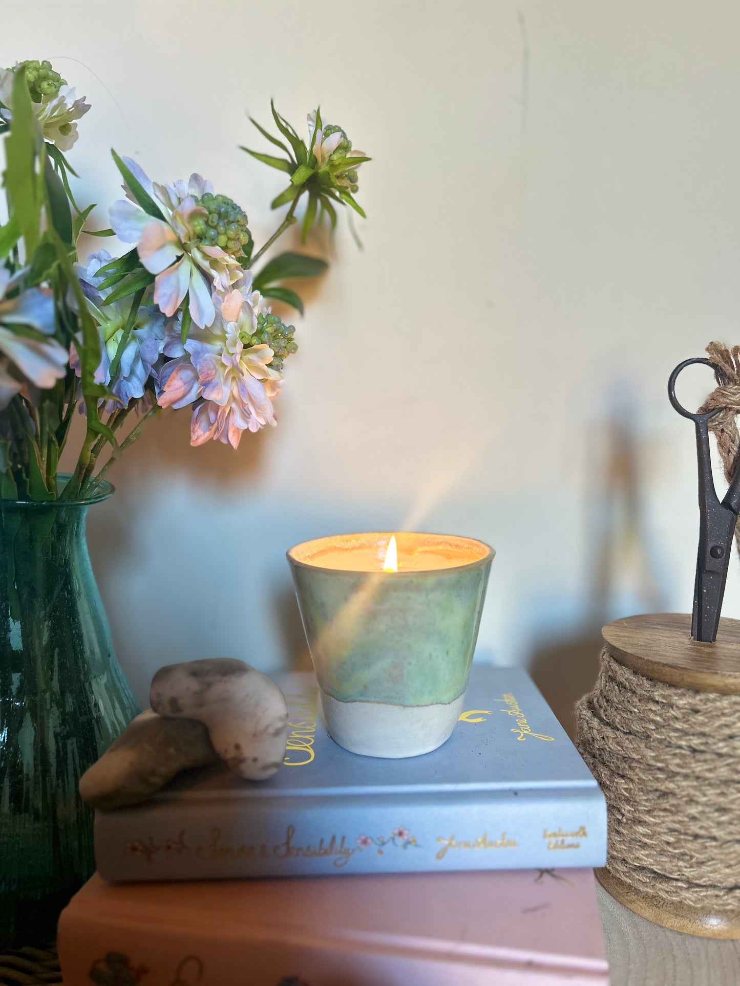 Rustic Candle - Saltstone| Refreshing Sea Salt Scent in a  Handmade Pot