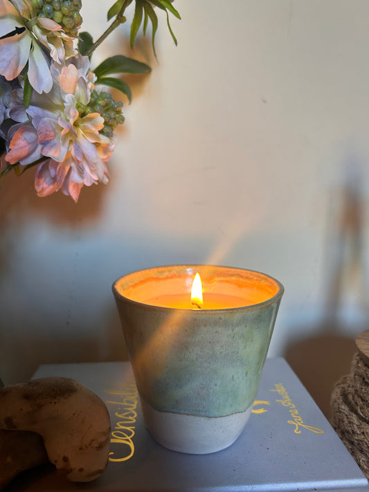 Rustic Candle - Saltstone| Refreshing Sea Salt Scent in a  Handmade Pot
