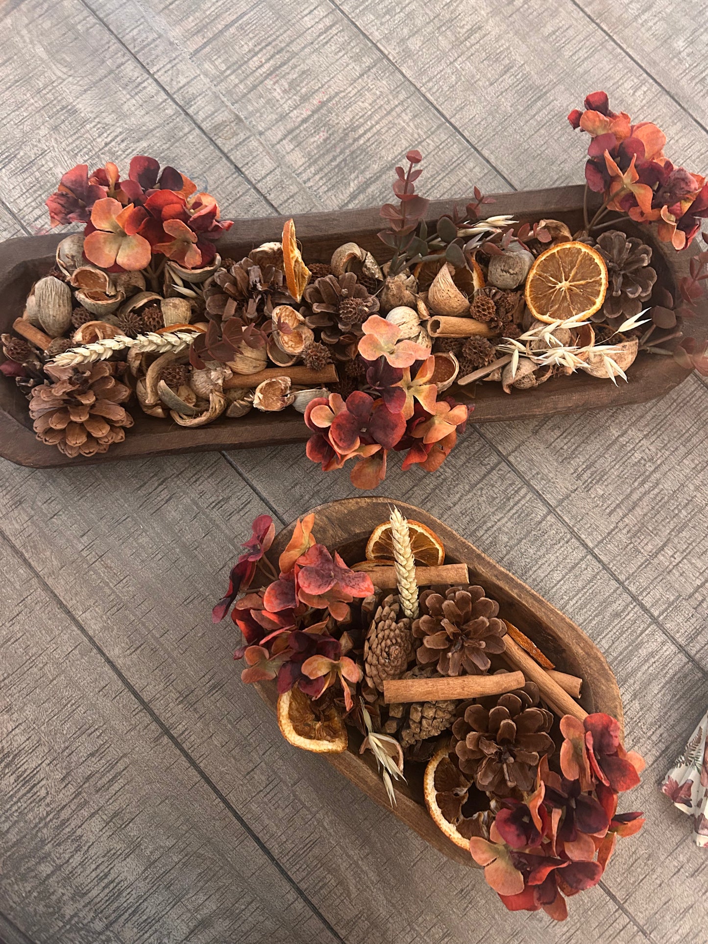 Large Autumn Hydrangea Potpourri Botanical Dough Bowl