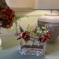 Autumn Hydrangea Three Bottle Arrangement in Woven Basket