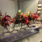 Autumn Hydrangea 5 Bottle Arrangement in Wooden Tray