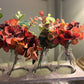Autumn Hydrangea 5 Bottle Arrangement in Wooden Tray
