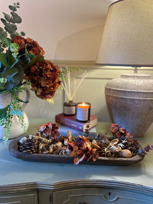 Large Autumn Hydrangea Potpourri Botanical Dough Bowl