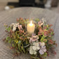 Blue Hydrangea & Eucalyptus Table Centre with Candle
