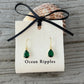 14ct Gold Plated Faceted Green Glass Drop Earrings