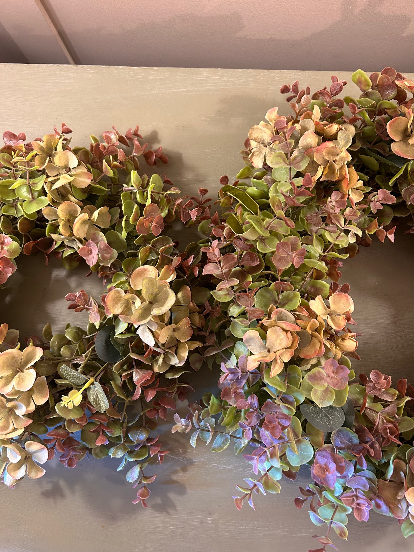 Green Hydrangea & Eucalyptus Table Centre with Candle