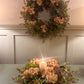 Cream Hydrangea & Eucalyptus Table Centre with Candle