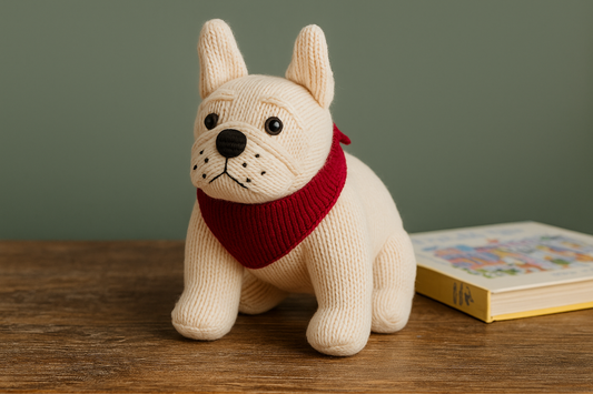 Knitted French Bulldog Soft Toy