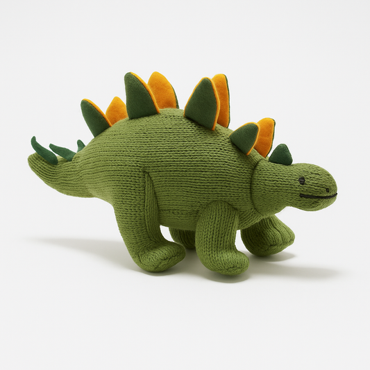 Knitted Stegosaurs Dinosaur Baby Rattle