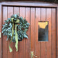 Rustic Christmas Wreath with velvet ribbon