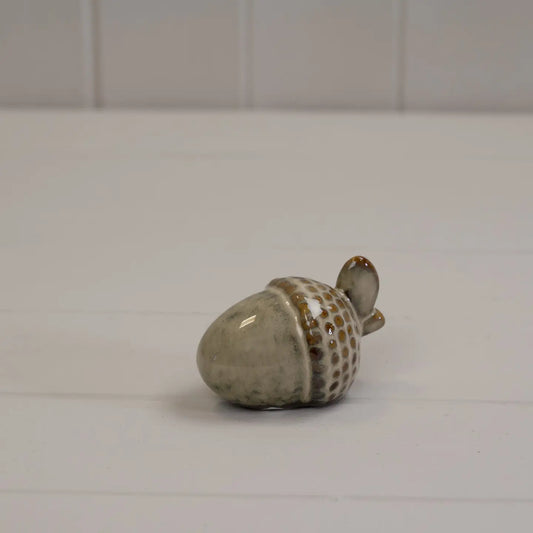 Beige Ceramic Acorn Decoration Large
