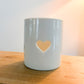T-light candle holder in white 