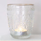 Glass Flower Tealight Holder with Gold Rim