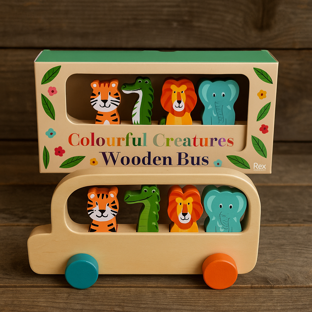 Colourful Creatures Wooden Bus Toy