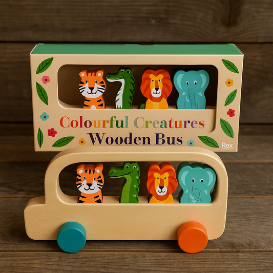 Colourful Creatures Wooden Bus Toy