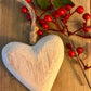 Wooden hanging heart in White-Rustic Hamper in White 