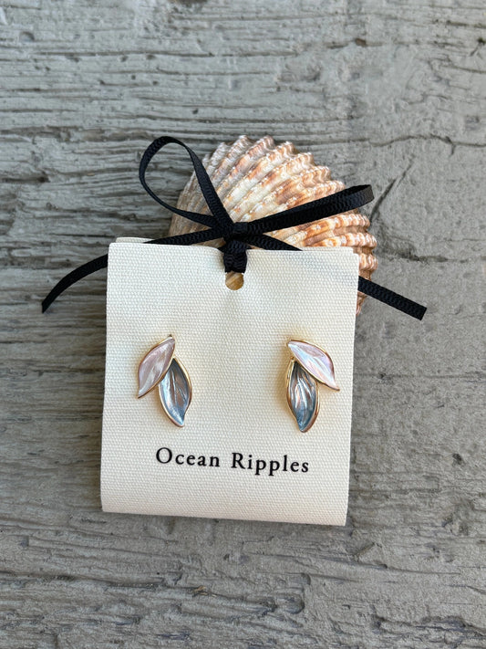 14ct Gold Plated Oil Drip Leaf Earrings